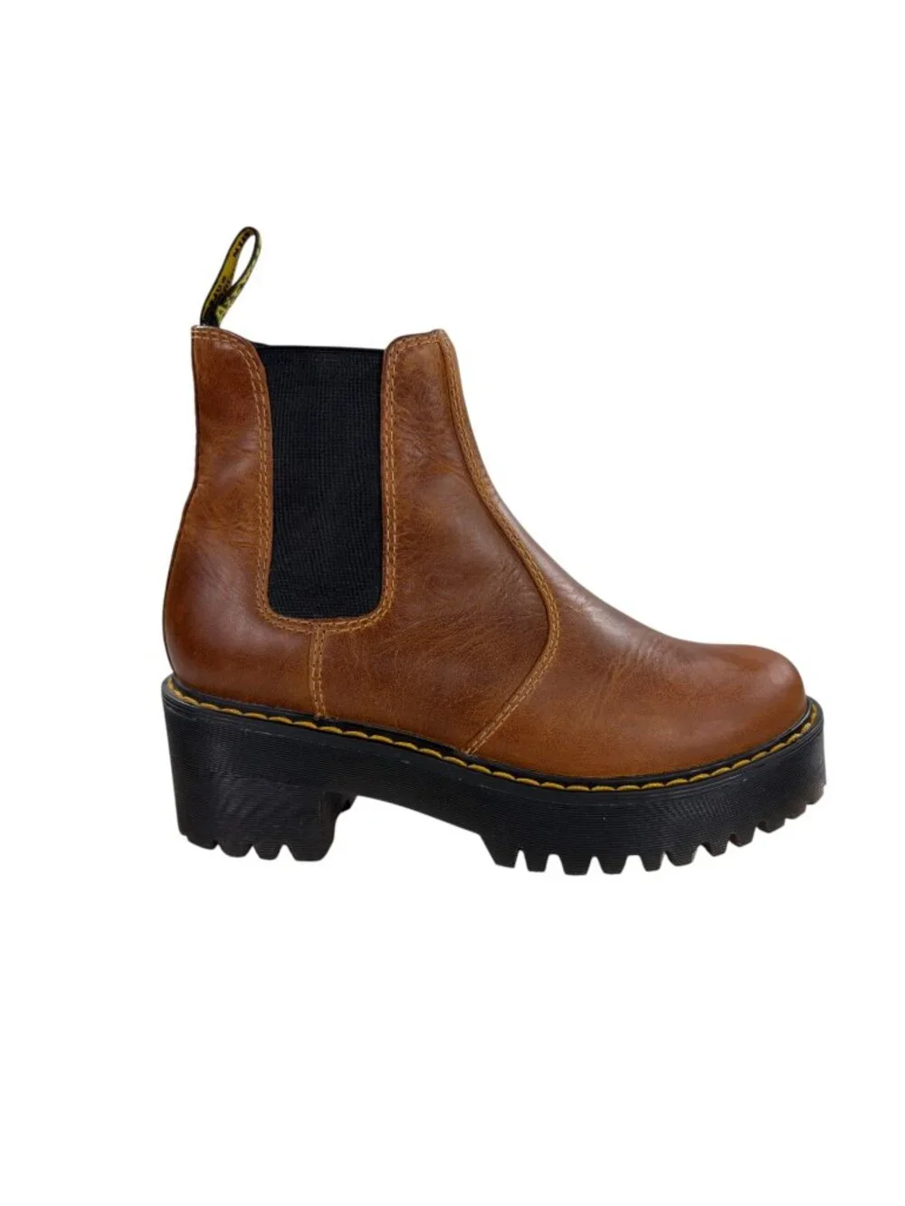 Dr. Martens Rometty Chelsea Platform Boots Womens Size 6 Crazy Horse Brown